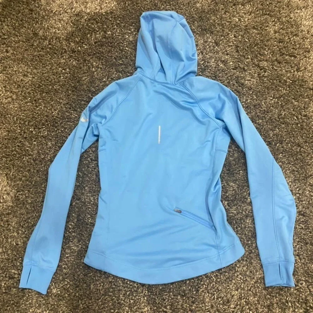 Nike Dri-Fit Hooded Quarter Zip Sweatshirt in Blue, Size M​​​​​​​​​